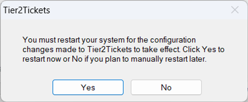 Recommend hitting yes, but it can be postponed if not urgent or trying to submit ticket right away. 