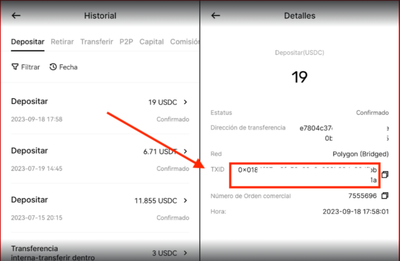 Puedes utilizar los hashes de las transacciones para buscar sus transacciones en el explorador de la blockchain y compartirla con las personas . Por ejemplo, si busca el hash anterior en el popular explorador de la Blockchain, verá toda la información sobre la transacción: su fecha, importe, dirección del receptor, etc.