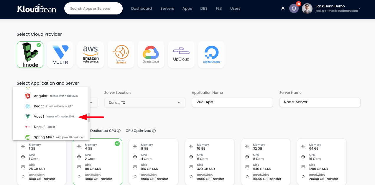 Demonstration on creating new Vue Project on new server.