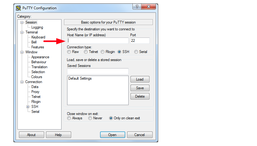 Demonstration on SSH through PuTTY.