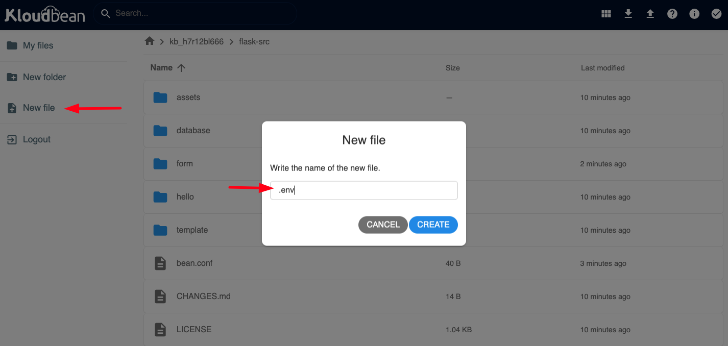 Demonstration on adding env file (if required)