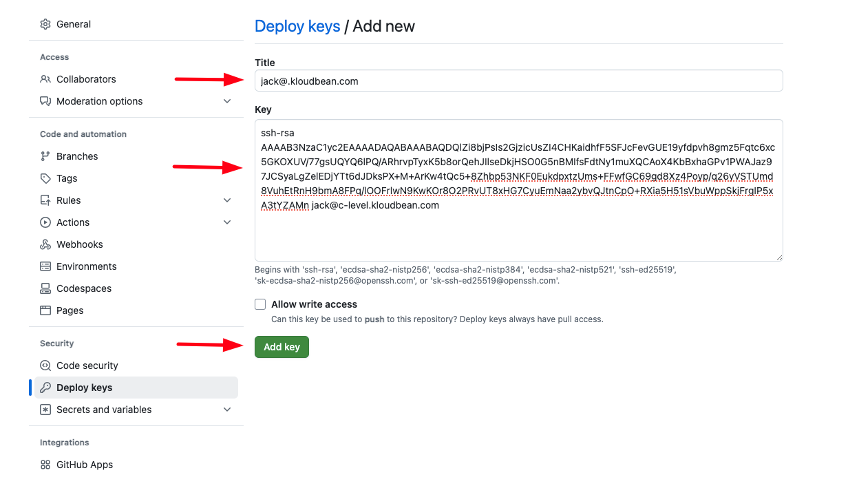 Demonstration on adding SSH Key on Github.