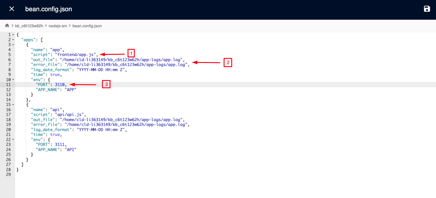 Demonstration on use of bean.config.json