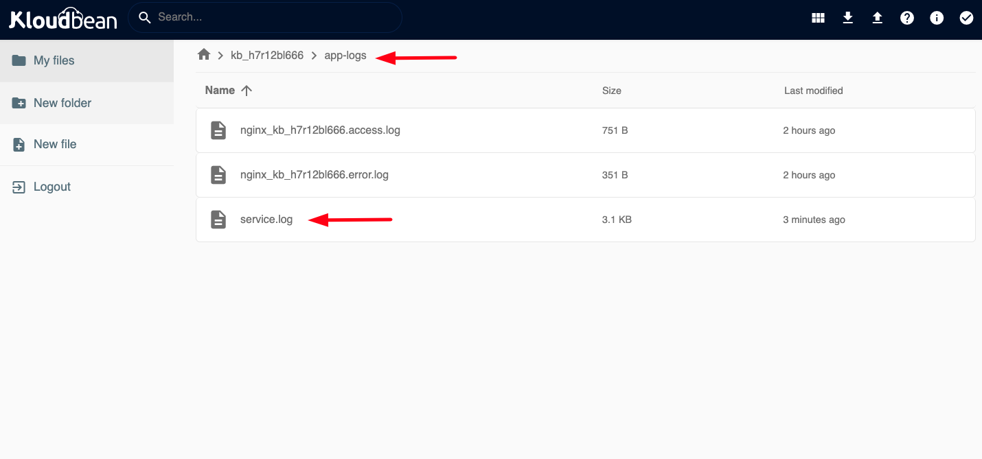 Demonstration on accessing logs through File Manager.