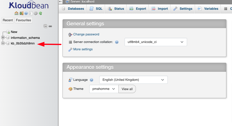 Demonstration on accessing application Database through phpMyAdmin.