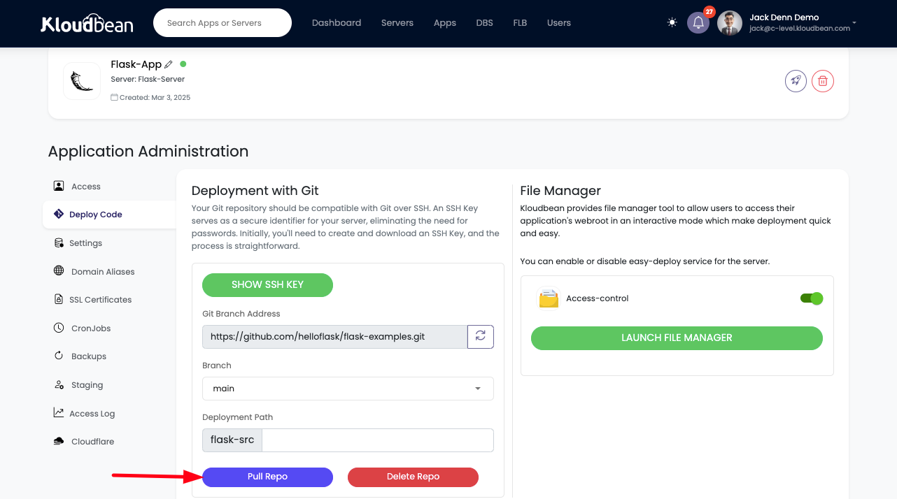 Demonstration on applying new configuration 