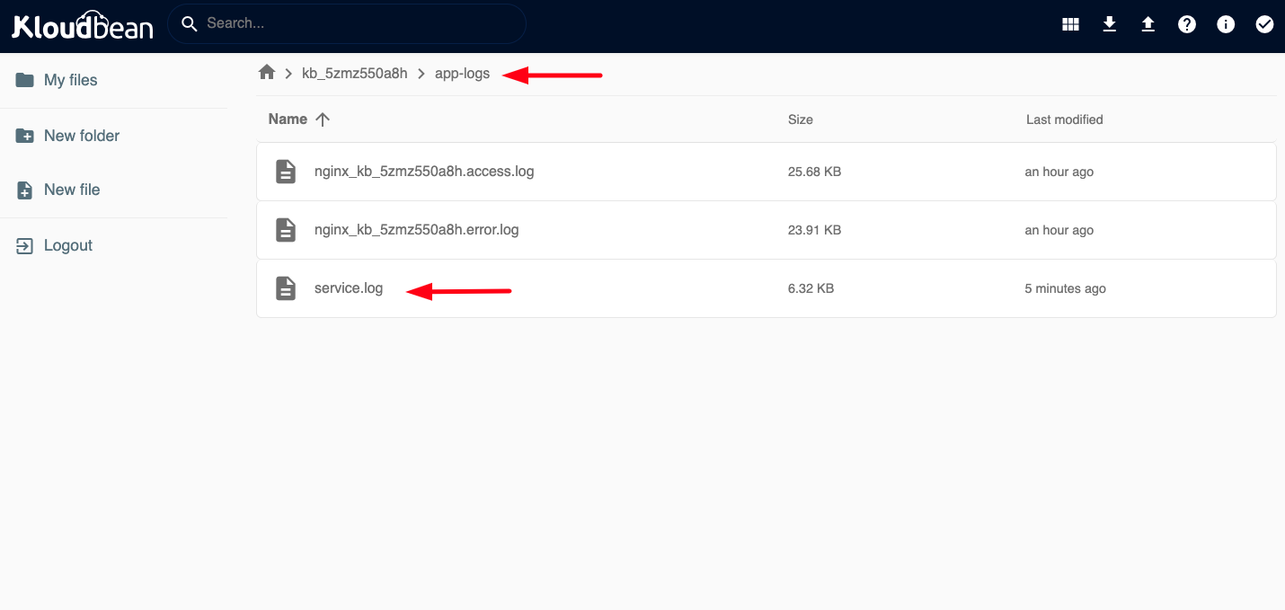 Demonstration on accessing logs through File Manager.