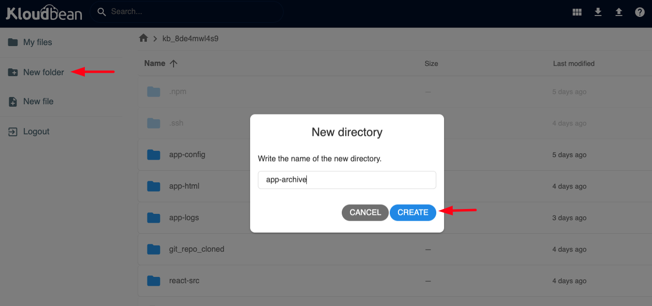 Demonstration on creating New folder or New File.