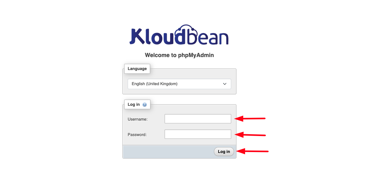 Demonstration on accessing and login to phpMyAdmin.