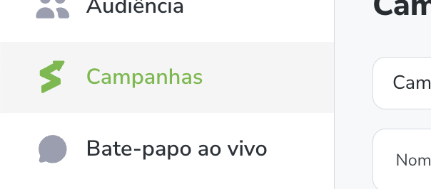 Campanhas no menu de Abas do BlinkChat