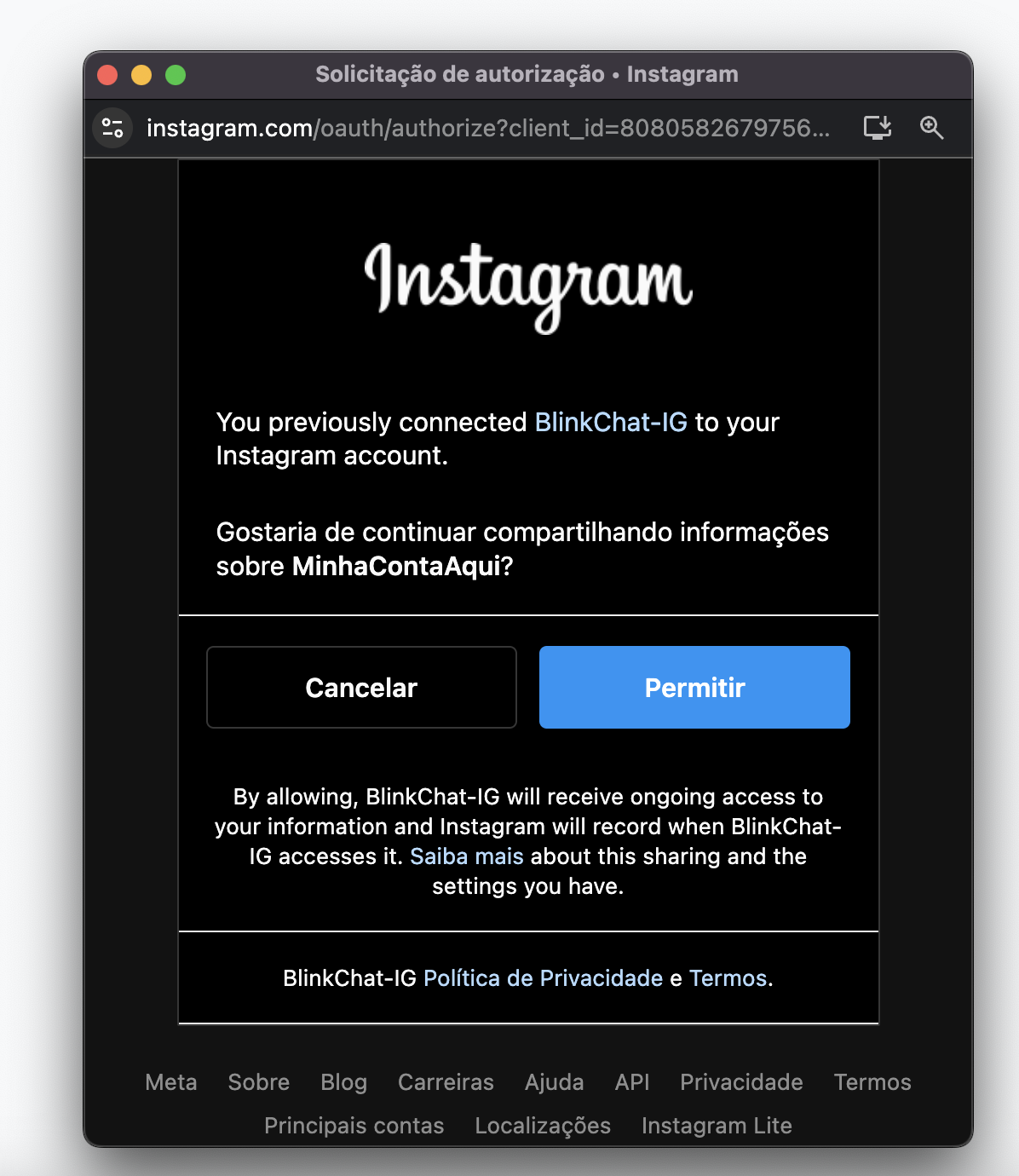Permita que o Instagram possa ser automatizado pelo BlinkChat