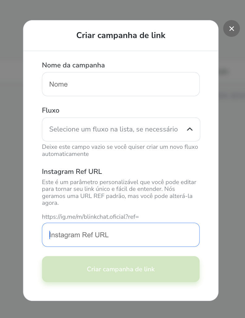 Este é um parâmetro personalizável que você pode editar para tornar seu link único e fácil de entender. Nós geramos uma URL REF padrão, mas você pode alterá-la agora.