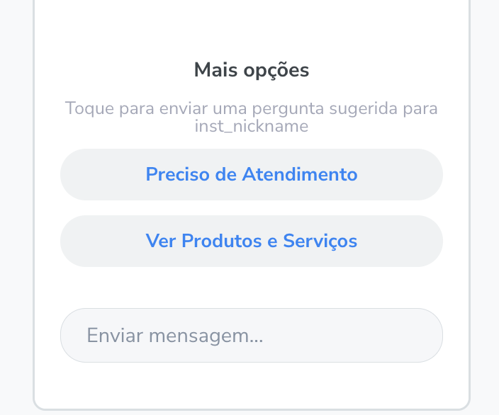 Caso queira habilitar botões para que quando alguém for mandar uma mensagem em seu instagram, eles serem exibidos, deverá ativar os Botões de Saudação.