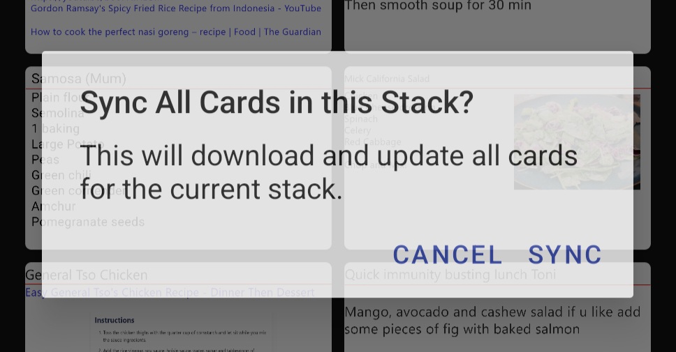Sync all Cards in a Stack