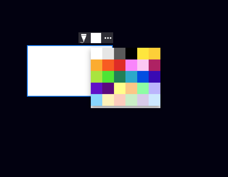 Click the white square to change card color