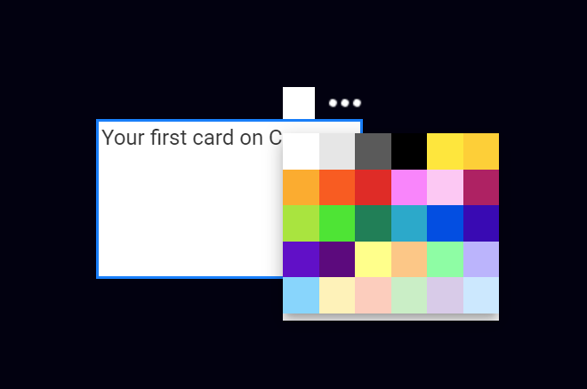 Click the white square to change card color