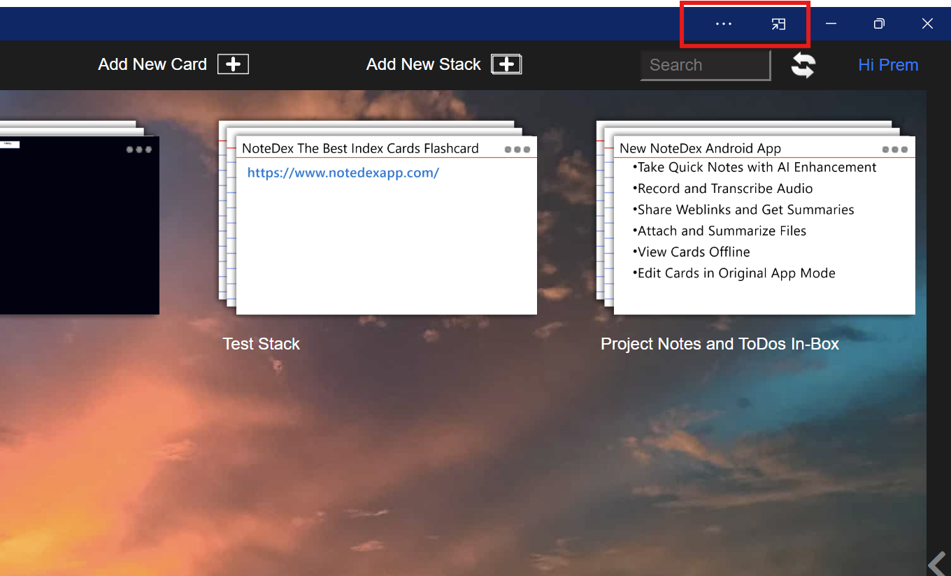 These are the new icons - Menu and Always on Top (AOT)