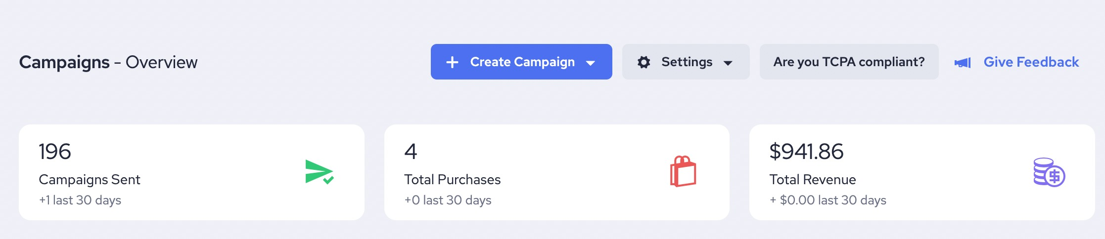 If you have a Mindbody account integrated with Referrizer, you now have access to the Campaign Revenue dashboard which has been added to the Campaigns listing page.
