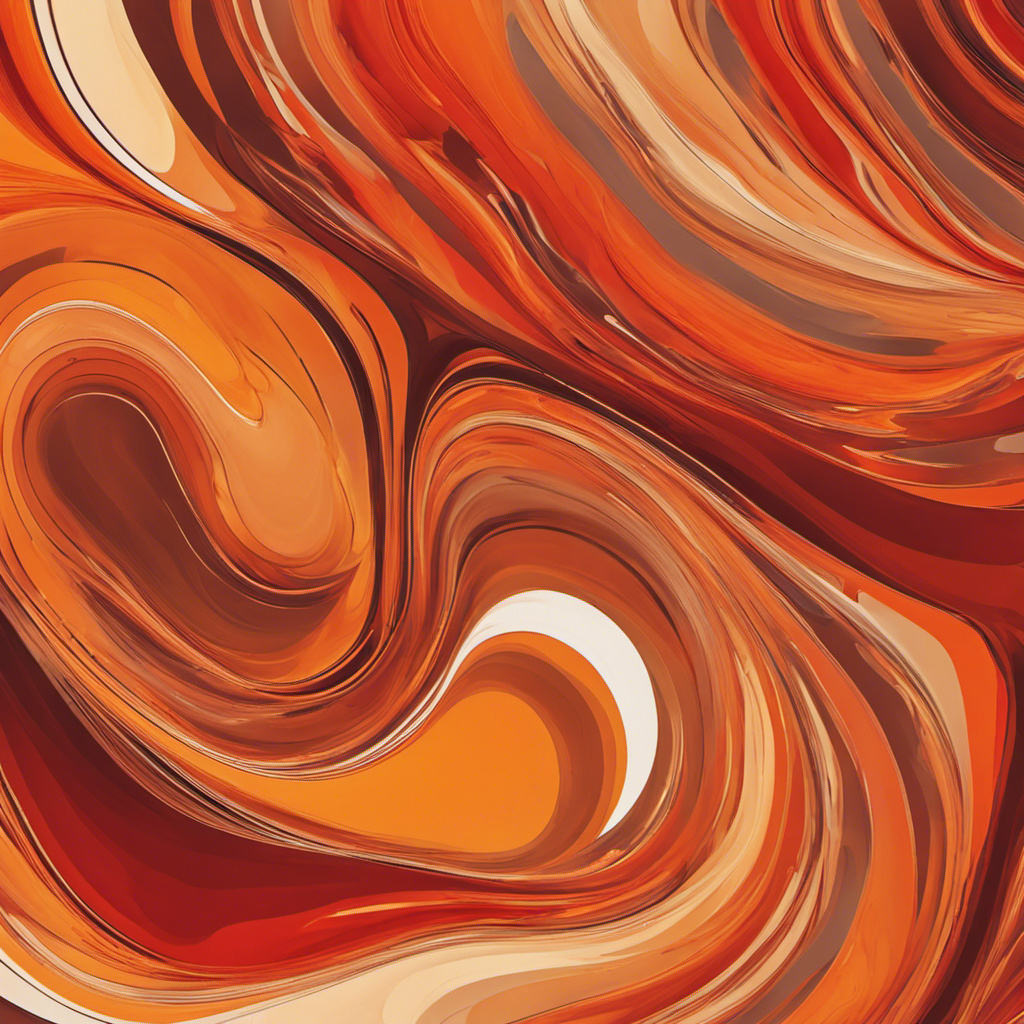Dynamic and Fluid swirl of rich and warm red and orange hues