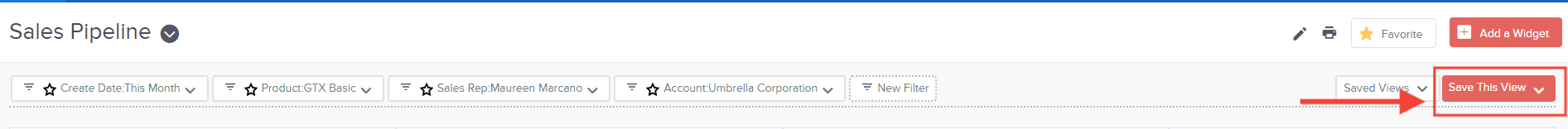 Overwrite Existing View option is only available if you already have a saved view under the Saved Views button. If not, you’ll only see the Save As option.