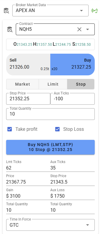 The stop order will trigger if price level is reached