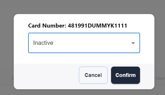 Make the card status inactive