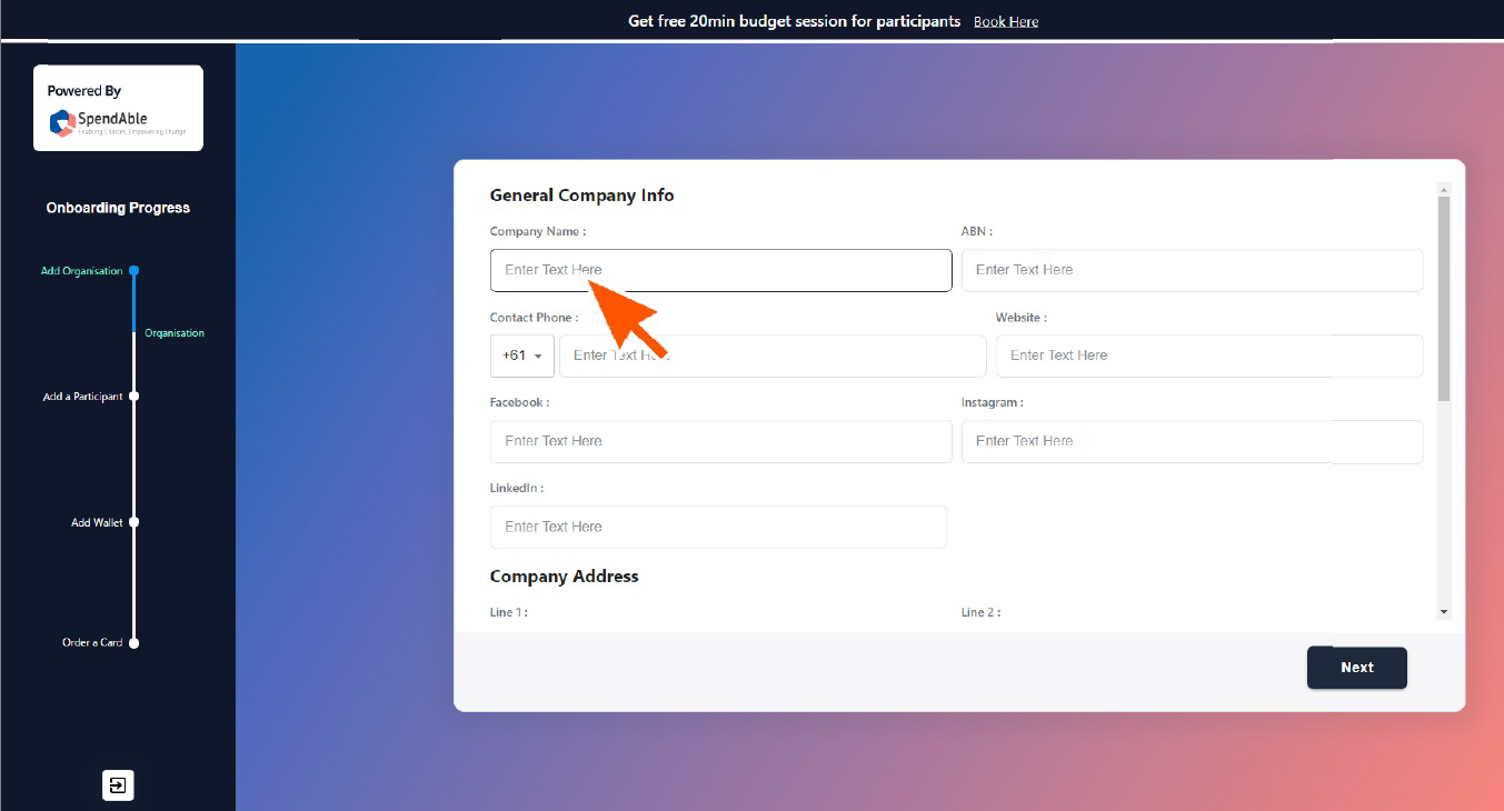 The organisation information form