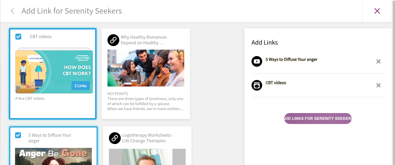 A selected collection and another link