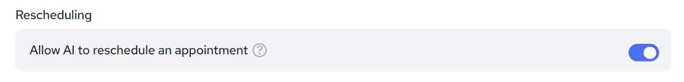 AI Assistant Rescheduling Settings