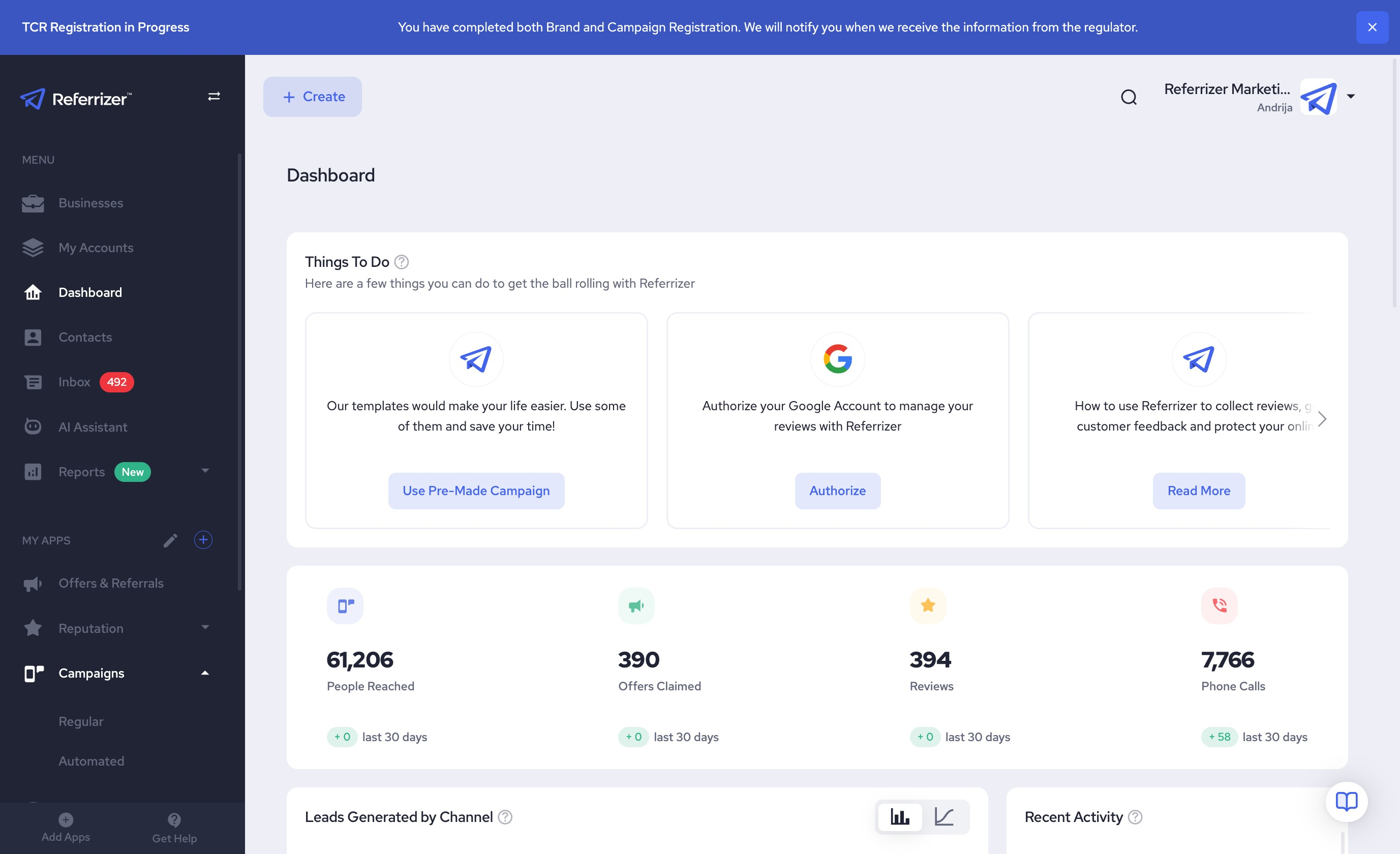 Referrizer Dashboard