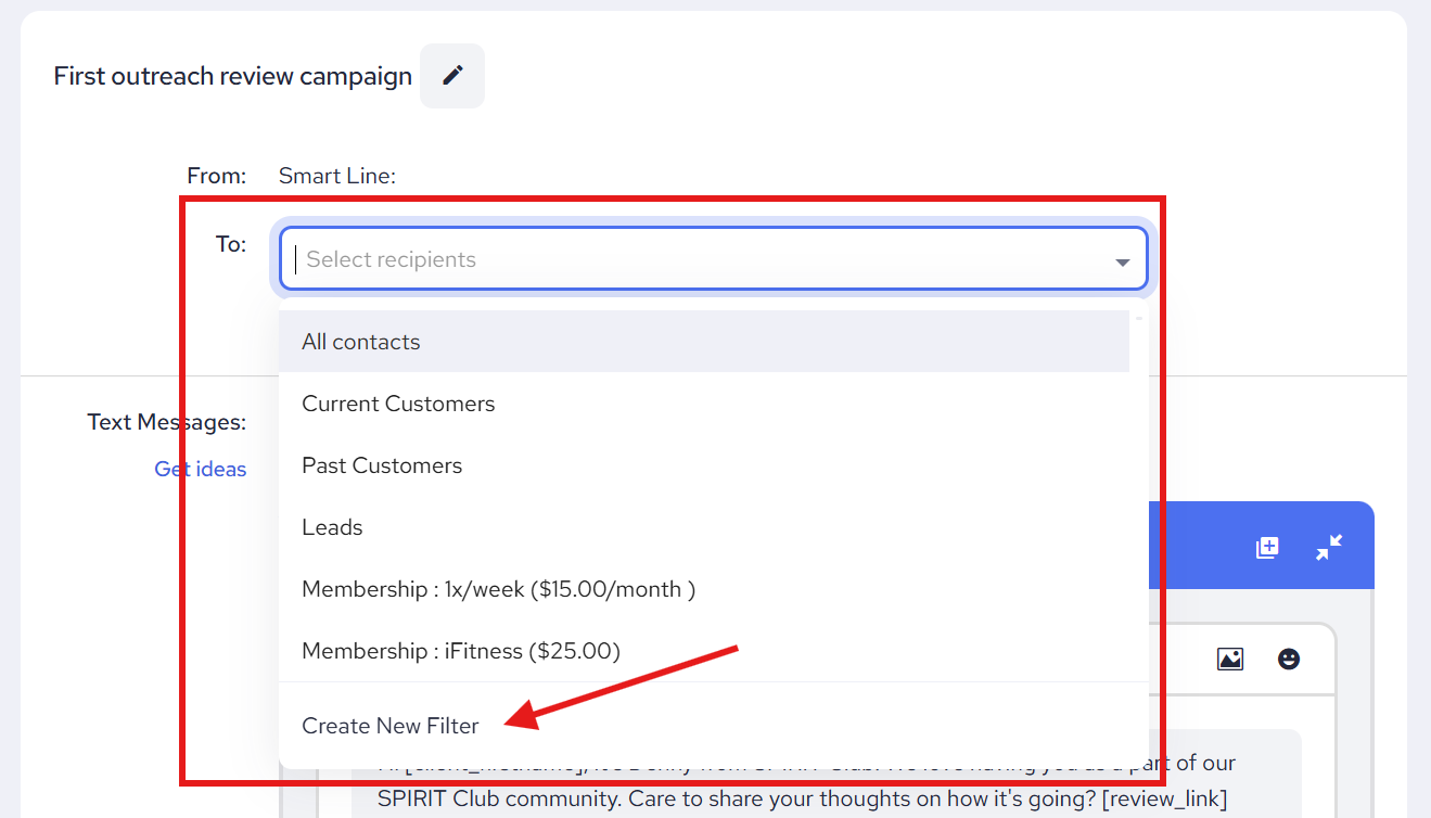 List Of Contact Filters And Creation Of The New One