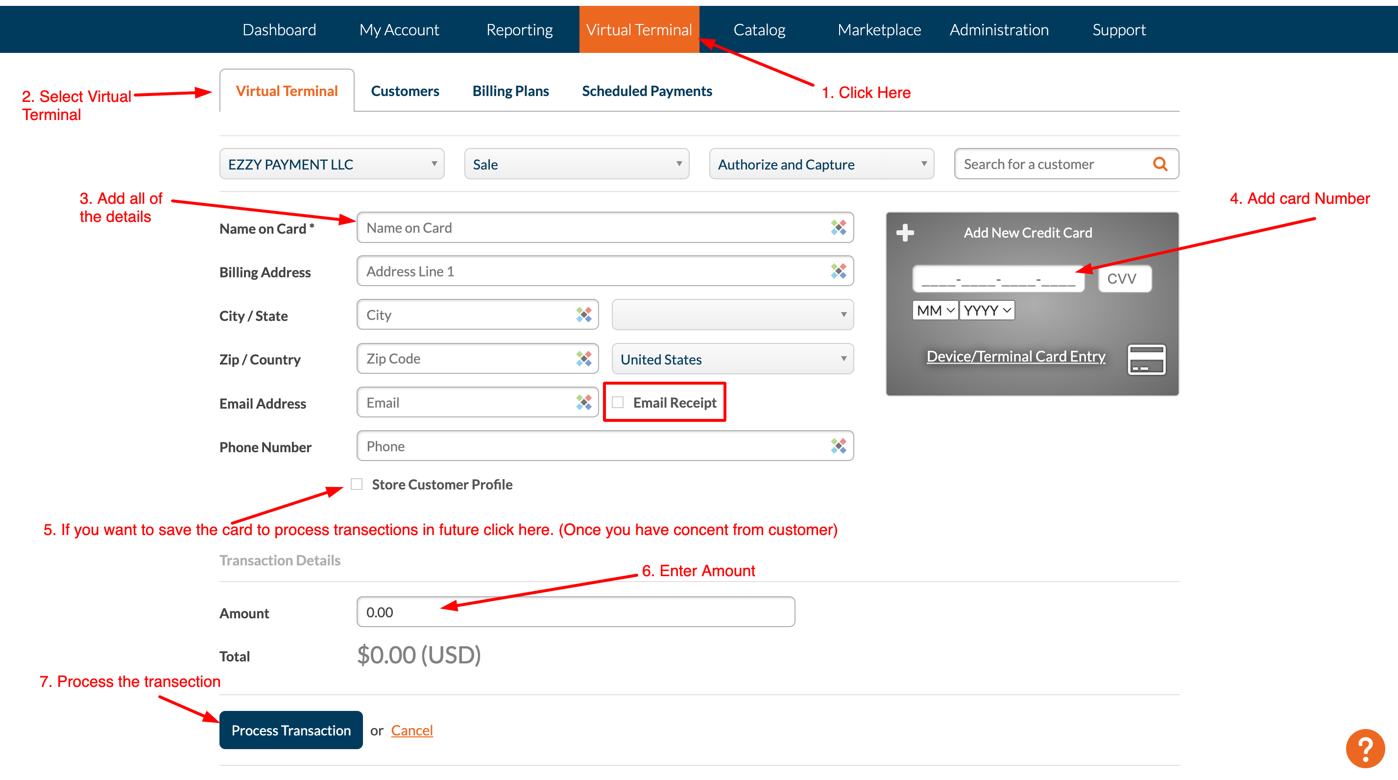 Guide on how to run sales in Cardpoint Virtual Terminal! 