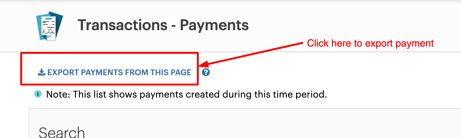 Click on Export Payment; the CSV file will be downloaded. 