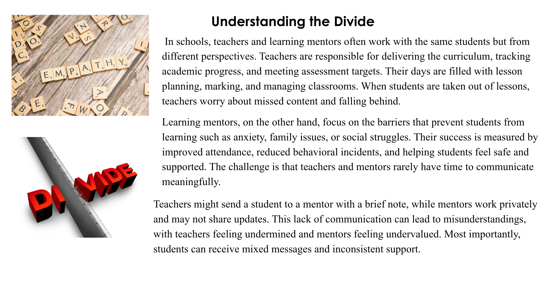 When Teachers and Mentors Team Up, Everyone Wins.