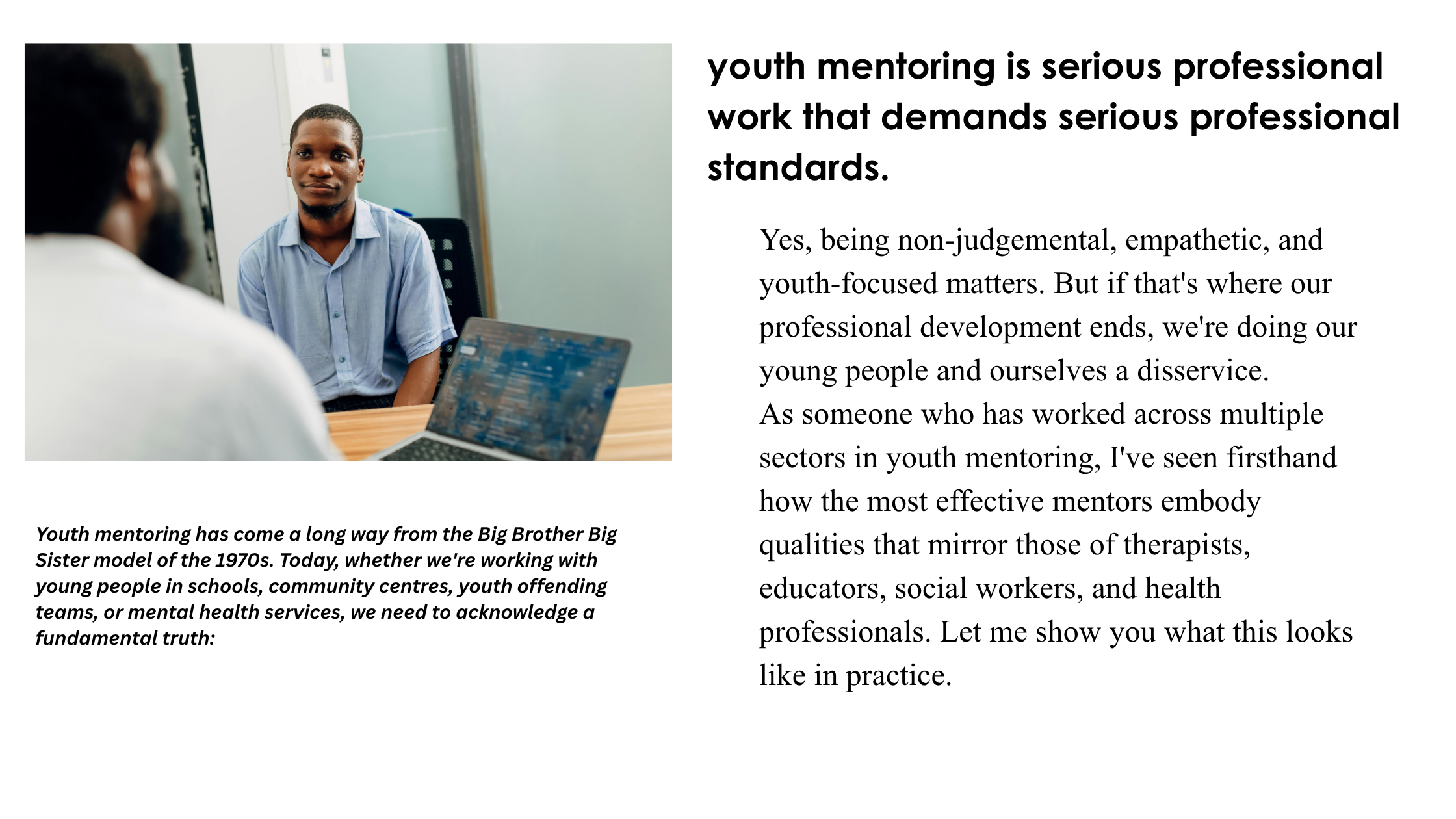ELEVATING YOUTH MENTORING