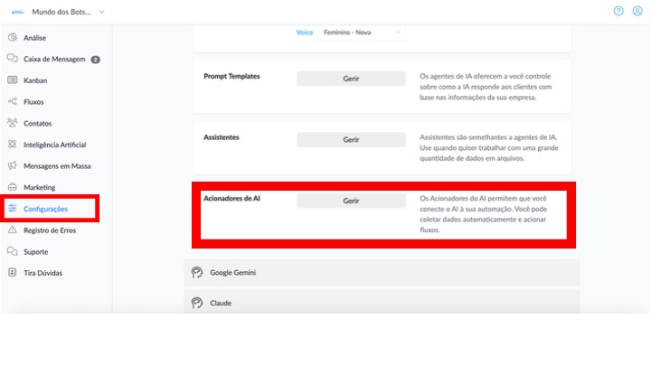 Clique em ADICIONAR para criar um novo gatilho.
